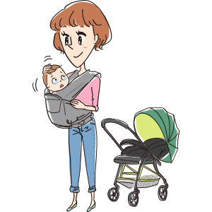 赤ちゃんとのお出かけ、ベビーカーと抱っこひもを両方持っていく？